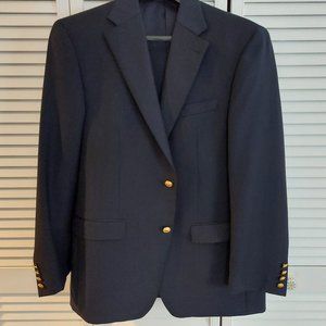 Ralph Lauren Navy Blazer Men's 40 R Gold Button Sport Coat